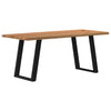 Eettafel Met Natuurlijke Rand 240X100X74 Cm Massief Eikenhout Zwart