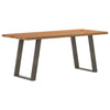 Eettafel Met Natuurlijke Rand 220X120X74 Cm Massief Eikenhout Naturel