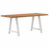 Eettafel Met Natuurlijke Rand Massief Eikenhout Rechthoekig Wit