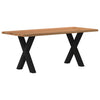Eettafel Met Natuurlijke Rand Massief Eikenhout Rechthoekig