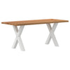 Eettafel Met Natuurlijke Rand Massief Eikenhout Rechthoekig