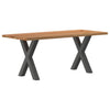 Eettafel Met Natuurlijke Rand Massief Eikenhout Rechthoekig