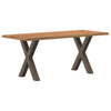 Eettafel Met Natuurlijke Rand Massief Eikenhout Rechthoekig
