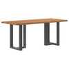 Eettafel Met Natuurlijke Rand Massief Eikenhout Rechthoekig