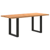 Eettafel Met Natuurlijke Rand Massief Eikenhout Rechthoekig