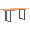 Eettafel Met Natuurlijke Rand Massief Eikenhout Rechthoekig