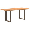 Eettafel Met Natuurlijke Rand Massief Eikenhout Rechthoekig