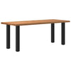 Eettafel Rechthoekig 240X100X74 Cm Massief Eikenhout Lichtbruin Zwart