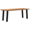 Eettafel Rechthoekig 240X90X74 Cm Massief Eikenhout Lichtbruin Zwart