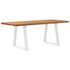 Eettafel Rechthoekig 200X80X74 Cm Massief Eikenhout Lichtbruin Wit