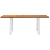 Eettafel Rechthoekig 200X80X74 Cm Massief Eikenhout Lichtbruin Wit