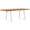 Eettafel Rechthoekig 200X80X74 Cm Massief Eikenhout Lichtbruin Wit