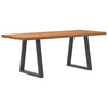 Eettafel Rechthoekig 180X90X74 Cm Massief Eikenhout Lichtbruin Antraciet