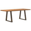 Eettafel Rechthoekig 320X90X74 Cm Massief Eikenhout Lichtbruin Natuurlijk Staal