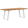Eettafel Rechthoekig 180X80X74 Cm Massief Eikenhout Lichtbruin Wit