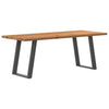 Eettafel Rechthoekig 180X90X74 Cm Massief Eikenhout Lichtbruin Antraciet