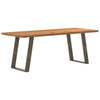 Eettafel Rechthoekig 200X120X74 Cm Massief Eikenhout Lichtbruin Natuurlijk Staal