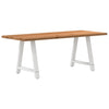 Eettafel Rechthoekig 180X90X74 Cm Massief Eikenhout Lichtbruin Wit