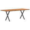 Eettafel Rechthoekig 200X80X74 Cm Massief Eikenhout Lichtbruin Antraciet