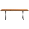 Eettafel Rechthoekig 200X80X74 Cm Massief Eikenhout Lichtbruin Antraciet