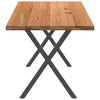 Eettafel Rechthoekig 200X80X74 Cm Massief Eikenhout Lichtbruin Antraciet