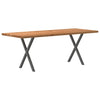 Eettafel Rechthoekig 200X80X74 Cm Massief Eikenhout Lichtbruin Antraciet
