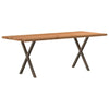 Eettafel Rechthoekig 200X80X74 Cm Massief Eikenhout Lichtbruin Natuurlijk Staal