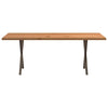 Eettafel Rechthoekig 200X80X74 Cm Massief Eikenhout Lichtbruin Natuurlijk Staal