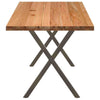 Eettafel Rechthoekig 200X80X74 Cm Massief Eikenhout Lichtbruin Natuurlijk Staal