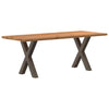 Eettafel Rechthoekig Massief Eikenhout Lichtbruin