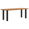 Eettafel Met Natuurlijke Rand Massief Eikenhout Rechthoekig Zwart