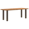 Eettafel Rechthoekig 180X100X74 Cm Massief Eikenhout Lichtbruin Natuurlijk Staal