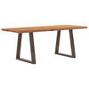 Eettafel Met Natuurlijke Rand 280X80X74 Cm Massief Eikenhout Natuurlijk Staal