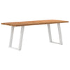 Eettafel Met Natuurlijke Rand Massief Eikenhout Rechthoekig Wit