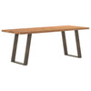 Eettafel Met Natuurlijke Rand 220X120X74 Cm Massief Eikenhout Naturel