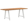 Eettafel Met Natuurlijke Rand Massief Eikenhout Rechthoekig Wit