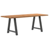 Eettafel Met Natuurlijke Rand Massief Eikenhout Rechthoekig Antraciet