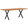 Eettafel Met Natuurlijke Rand Massief Eikenhout Rechthoekig Zwart