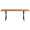 Eettafel Met Natuurlijke Rand Massief Eikenhout Rechthoekig Zwart