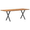 Eettafel Met Natuurlijke Rand Massief Eikenhout Rechthoekig Antraciet