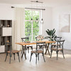 Eettafel Met Natuurlijke Rand Massief Eikenhout Rechthoekig Natuurlijk Staal
