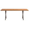 Eettafel Met Natuurlijke Rand Massief Eikenhout Rechthoekig Natuurlijk Staal