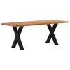 Eettafel Met Natuurlijke Rand Massief Eikenhout Rechthoekig