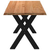 Eettafel Met Natuurlijke Rand Massief Eikenhout Rechthoekig