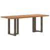 Eettafel Met Natuurlijke Rand Massief Eikenhout Rechthoekig