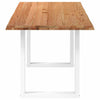 Eettafel Met Natuurlijke Rand Massief Eikenhout Rechthoekig