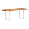 Eettafel Met Natuurlijke Rand Massief Eikenhout Rechthoekig