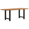 Eettafel Rechthoekig Massief Eikenhout Lichtbruin