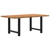 Eettafel Rechthoekig Massief Eikenhout Lichtbruin