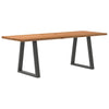 Eettafel Rechthoekig 180X90X74 Cm Massief Eikenhout Lichtbruin Antraciet